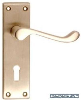 Victorian Scroll Lever Lock Satin Nickel